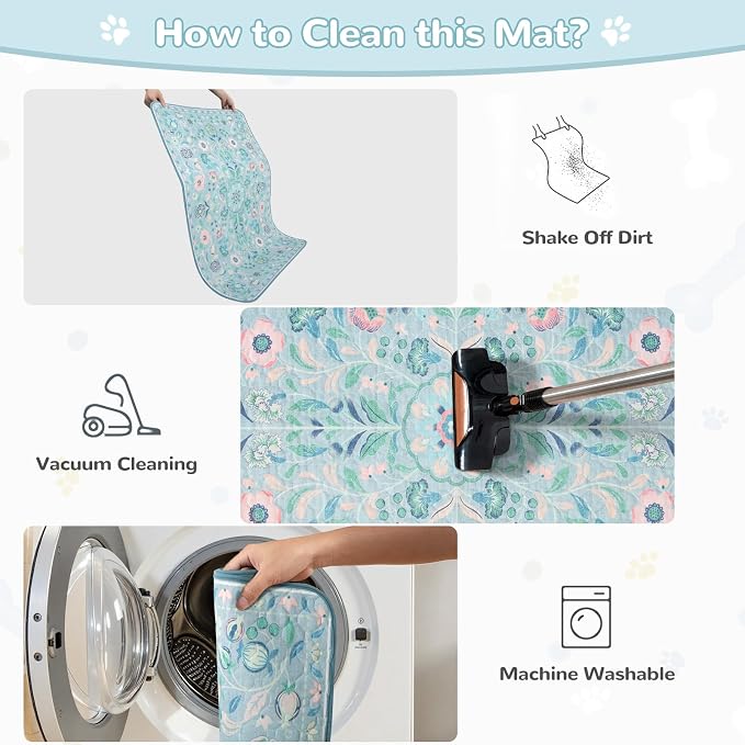 Lahome Washable Reusable Pee Pads for Dogs, 2 Pack, Blue, 24x24 | Super absorbent, waterproof training mats with leakproof non-slip backing; suitable for potty training, crates and floors.