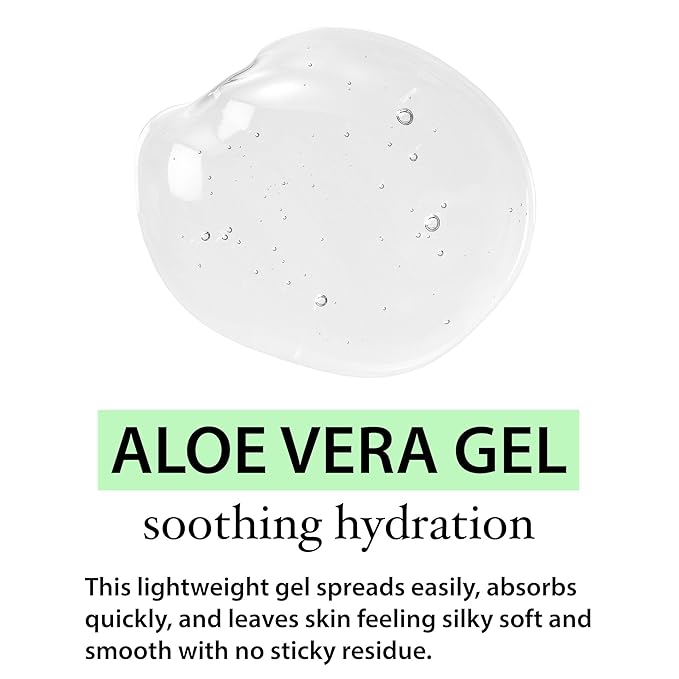 Organic Aloe Vera Gel for Skin, Face, Body, After Sun Care - USDA Certified Organic, 12 fl. oz.