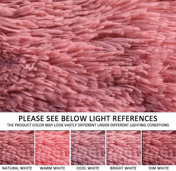 YUSOKI Long Faux Fur Queen Size Blanket, Pink, 90" x 90" | Ultra Soft, Lightweight for All Season Use, stays fluffy after repeated washes, Perfect Gifts, Machine Washable
