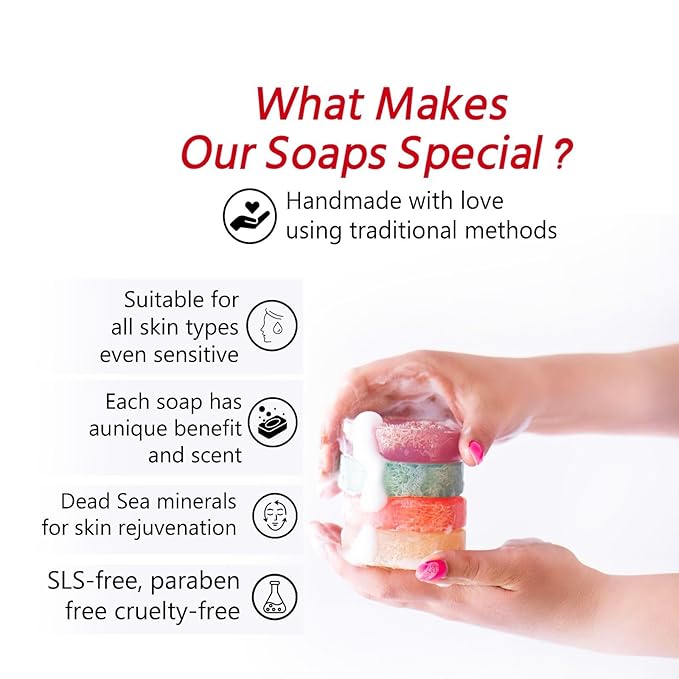 Glycerin Soap Bar – Handmade Exfoliating Cleanser for Face & Body – Deep Cleansing & Moisturizing with Relaxing Aromatherapy – 4 x90g