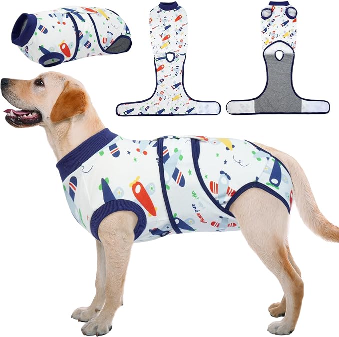 Kuoser Recovery Suit for Dogs Cats, Soft Dog Surgery Suit Female Male Spay | Professional Dog Onesie for Surgery, Substitute E-Collar & Cone, Prevent Licking Dog surgical suit Pet Neuter Suit