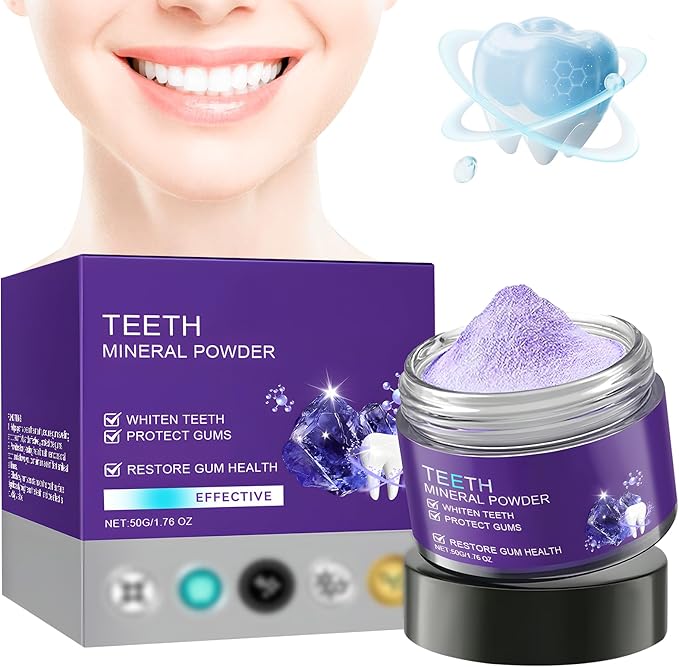 Teeth Restoration Mineral Powder, Teeth Whitening Mineral Powder 50g，Effective in StrengtheningTeeth and Gums, Fresh Breath (1 Bottle)
