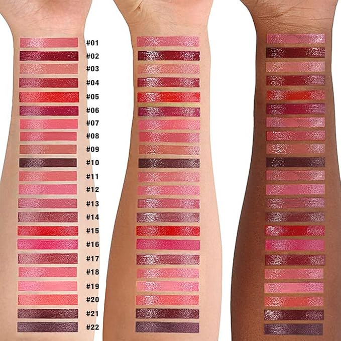 evpct Coral Nude Pink Shiny Glossy Longwear No-Budge Liquid Lip Color Lipstick Makeup, Highly Pigmented Color Instant Shine, Waterproof Long Lasting Lipstick Women Lip Stain Gloss with Lip Liner Brush