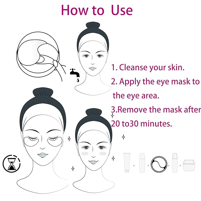 Calcium Volume Eye Patches, 30 Pairs Korean Hydrogel Under Eye Masks, Dark Circle and Puffy Eyes Treatment, Hydrating Anti-Wrinkle Skincare