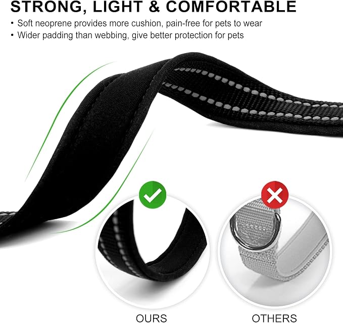 azuza Airtag Dog Collar, Small Dog Collar with Airtag Holder, Black, S