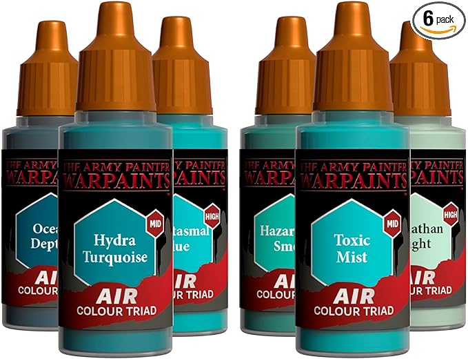 The Army Painter, Air Triads - Airbrush-Ready Paint – Turquoise with 6 x 18 ml Pre-thinned Acrylic Paints - Paint Sprayer Paints for D&D & Warhammer Miniatures