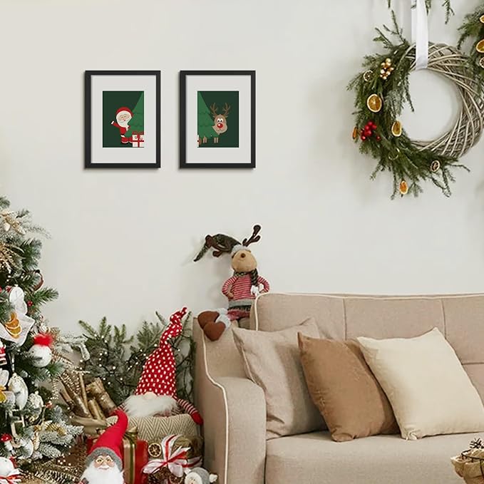 upsimples 9x12 Picture Frame, Gallery Wall Frames Set of 5, Black | Photo Frame Collage Wall Decor, 6x8 Picture Frame with Mat for Family, Baby, Hallway, Christmas