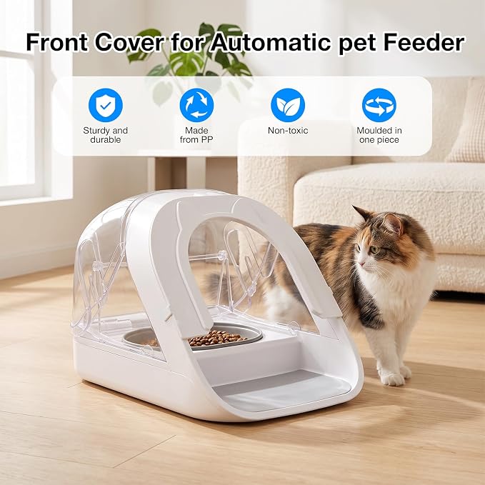 Front Cover for Automatic Micro Chip Pet Feeder, Prevent Pets Competing for Food in Multiple Pets Home, Avoid Food Stealing from Other Cats and Dogs, Precise Diet Control of Each Pet