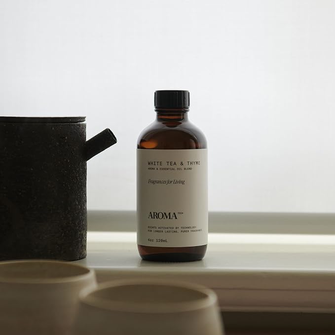 AromaTech The Hotel & White Tea & Thyme Set | Aroma Diffuser Essential Oils Blend of The Hotel Peach, Red Rose, Pine Thyme, Amber - 120 Milliliter