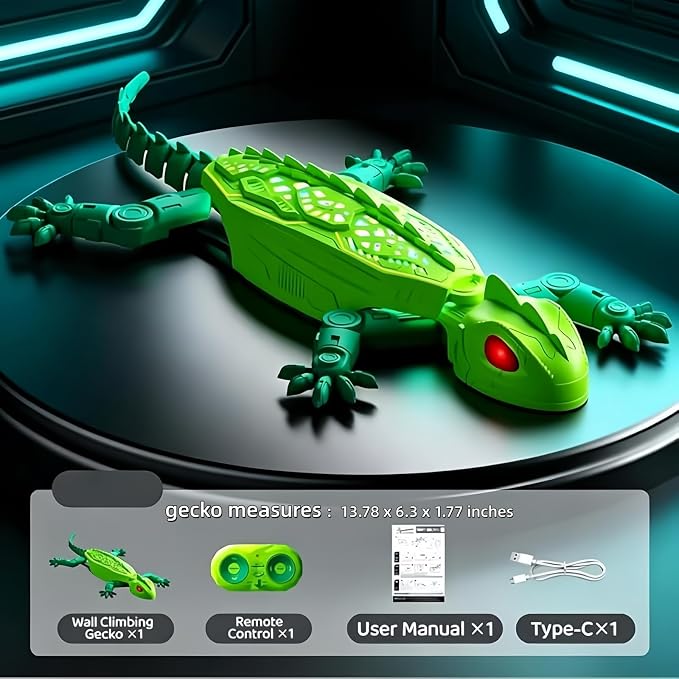 Remote Control Lizard Cat Toy,Remote Control Rechargeable Wall Climbing Gecko Toy, Wall Crawling Lizard Interactive Pet Play Accessory, Fun Prank Entertainment Toy for Cats and Dogs (Pink)