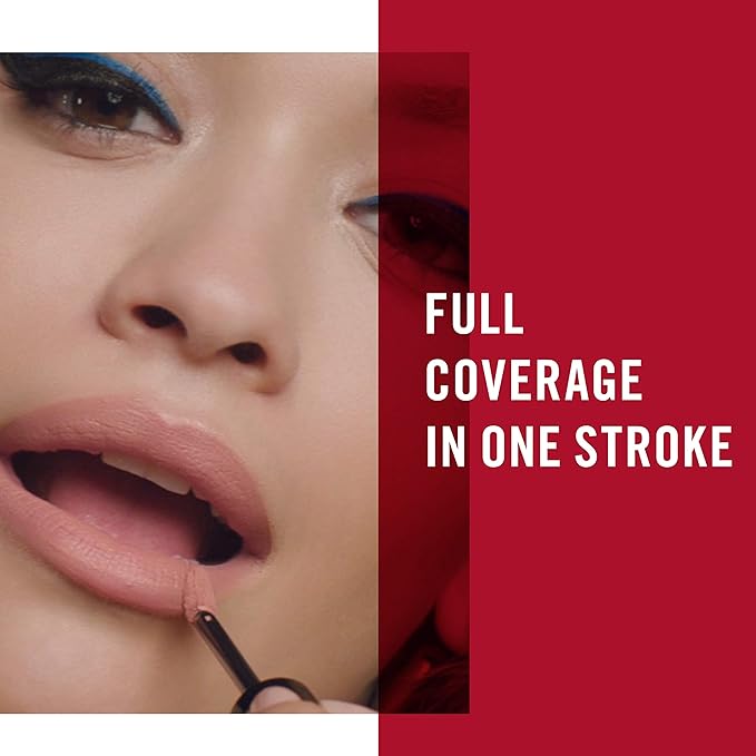 Rimmel London Stay Matte Liquid Lip Color with Full Coverage Kiss-Proof Waterproof Matte Lipstick Formula that Lasts 12 Hours - 723 Trouble Maker, .21oz