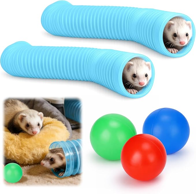 Mity rain 2PCS Ferret Toys with 6 Balls Inclueded