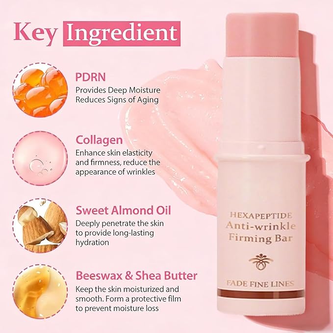 2Pcs Hydrating Multi Eye Balm Stick, Lip Balm Firming Eye Balm Stick Neck Cream Make Up Base, Reduce Wrinkle Vegan & Cruelty-Free