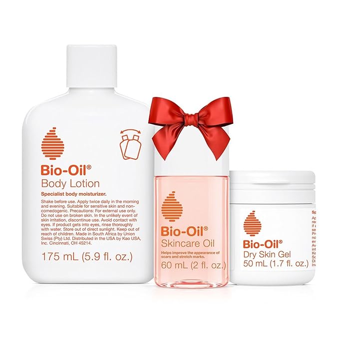 Bio-Oil Skincare Bundle for Sensitive and Dry Skin, Stretch Marks, Skin Care Oil (2 Oz), Dry Skin Gel (1.7 Oz), & Body Lotion (5.7), Pregnancy and Maternity Stretch Marks, Trial Kit