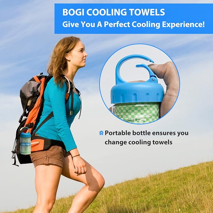 BOGI Cooling Towels for Neck and Face, Soft Breathable Cool Towel for Instant Cooling Stay Cool for Yoga, Sport, Gym, Camping, Running & More Activities