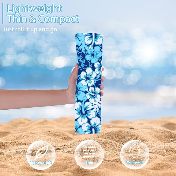 TwoYek 6 Pack Microfiber Thin Beach Towel Lightweight 71x32 Oversized Extra Large Sand Free Towels Quick Dry for Travel Pool Yoga Gym Sports Beach Accessories Vacation Essential Gift