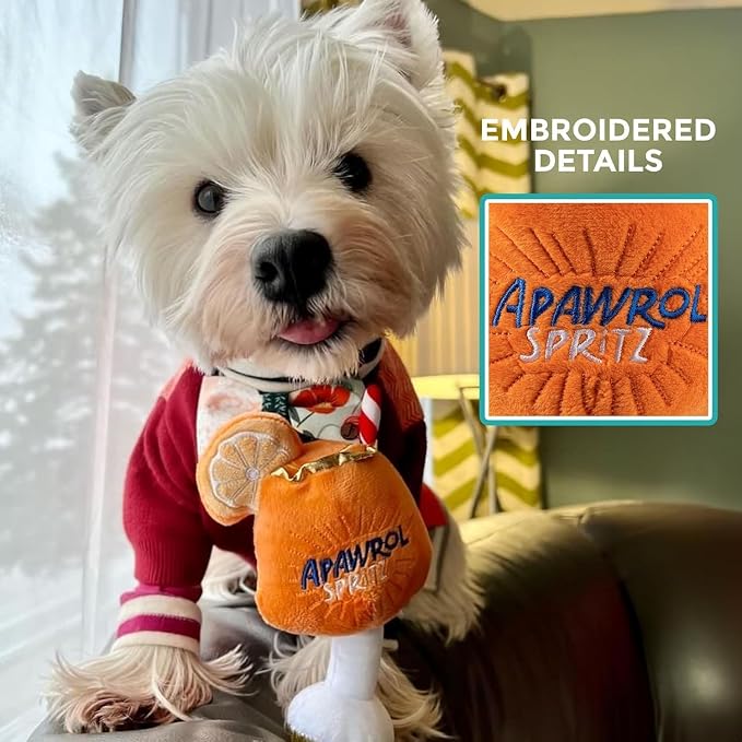 Haute Diggity Dog Cocktail Hour Plush Dog Toy, Cocktail Parody Chew Toys