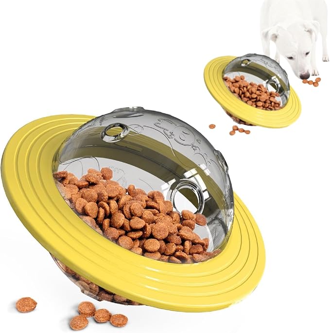Interactive Treat Dispensing Dog Toys for Slow Feeder (Yellow)