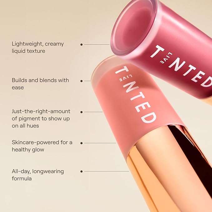 Live Tinted Blush Crush Liquid Blush - Creamy Blush for All Skin Tones, Skincare-Powered With Peony Extract, Açai Fruit Oil, and Vitamin C Infused Liquid Makeup Blush, 1 oz - Berry