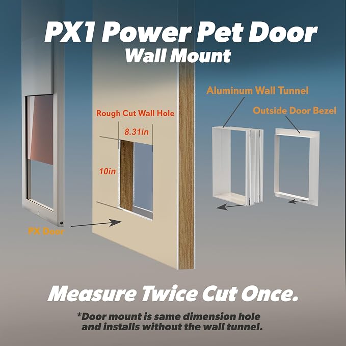 Power Pet Smart Automatic Electronic Pet Door by High Tech Pet (Wall Mount, Medium, WiFi Enabled - App Control)