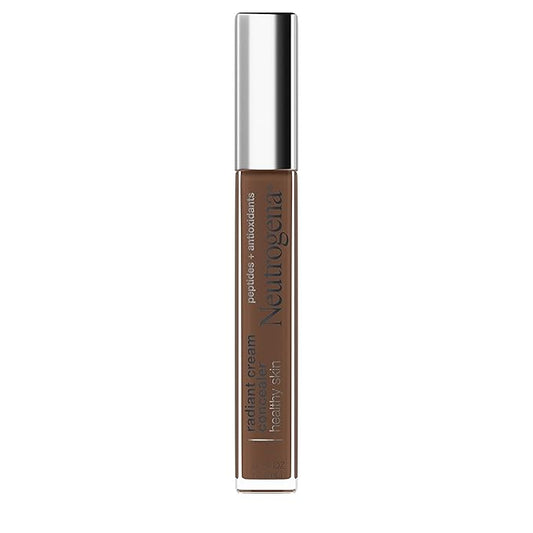 Neutrogena Healthy Skin Radiant Brightening Cream with Peptides & Vitamin E Antioxidant, Lightweight Perfecting Concealer Cream, Non-Comedogenic, Espresso Deep 03 with neutral undertones, 0.24 oz