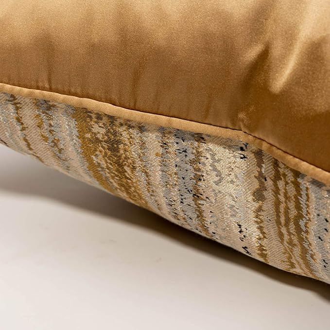 vctops Decorative Luxurious Throw Pillow Covers Square Cushion Cases Pillowcase for Bed Sofa Couch Chair Car Home Decor (Gold, 18"x18")