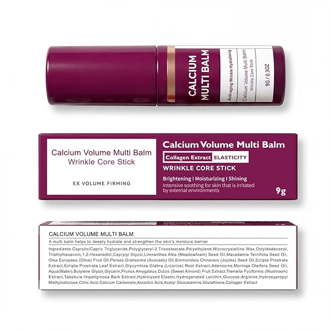 AMRAM Calcium Multi-Balm Stick with Vitamin D | Skin Firming & Hydrating Balm for Under-Eyes, Face & Neck | Supports Collagen, Improves Elasticity | 0.3 oz/9g