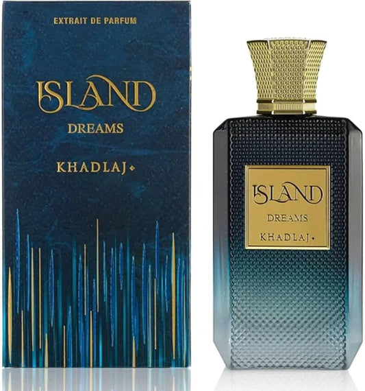 Khadlaj Island Dreams – Fruity, Floral, Woody, Musky – Extrait de Parfum Long-Lasting Fragrance for Unisex, 3.4 Ounce