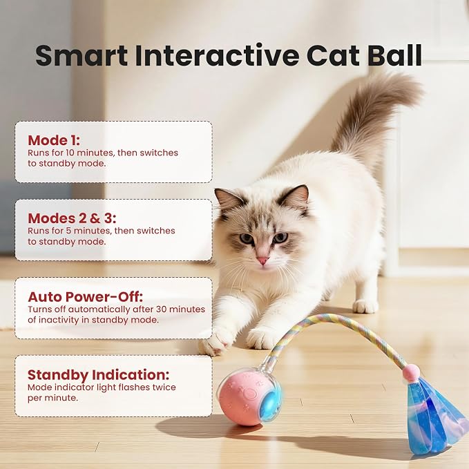 Rocfish Durable Interactive Cat Toys for Indoor Cats (Pink, 03)