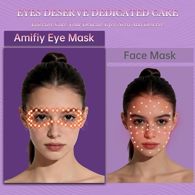 Red Light Therapy Eye Mask, Red Light Therapy for Eyes with 3-Minute Treatment, Under Eye Mask for Dark Circles, Eye Bags, Fine Lines & Wrinkles, Rejuvenating Eye Massager (Black)