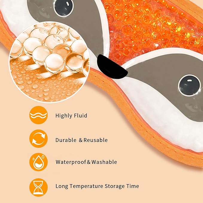 2PCS Adorable Cooling Eye Mask Gel Eye Mask, Reusable Hot Cold Therapy Cold Eye mask for Post Surgery, Puffiness, Dark Circles, Eye Bags, Dry Eyes