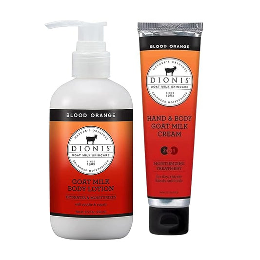 Dionis Goat Milk Blood Orange Hand & Body Cream and Body Lotion Bundle (Pack of 1)