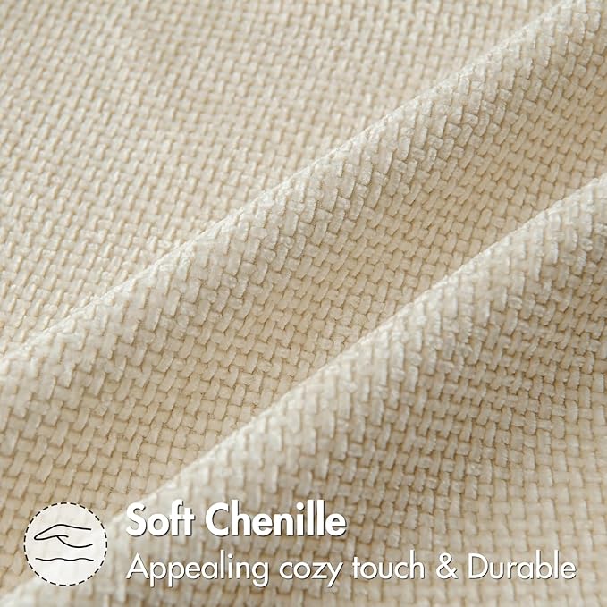 MIULEE Decorative Couch Throw Pillow Covers 16x16 Inch Neutral Cream 2 Pack | Modern Boho Accent, Soft Chenille Pillow Covers, Farmhouse Cushion Cases for Home Decor Bed Sofa Living Room
