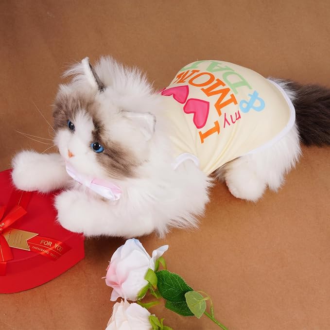 choyaxo 4pcs Dog Shirts Sleeveless Printed Pet Vest for Chiuahaha Small Dogs Kitten Spring Summer
