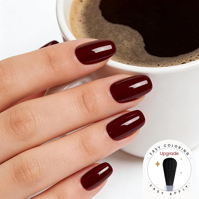 YTD Likomey Maroon Brown Gel Nail Polish,15ml Salon Home DIY Manicure and Pedicure Fall Winter Soak Off UV Color Varnish,CS012