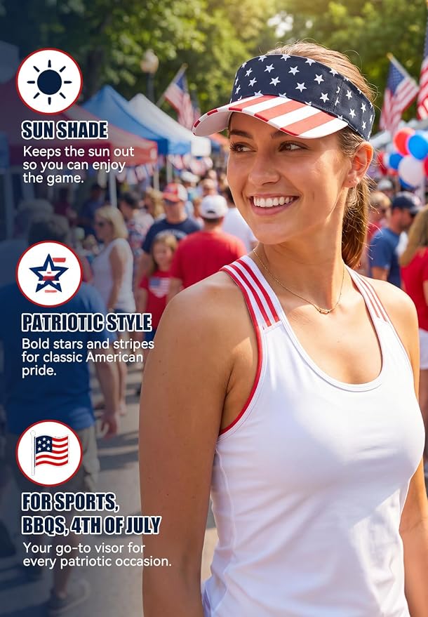 American Trends Sun Visor Hat for Women, Lightweight Quick-Dry Sport Visor | Adjustable fit, Ideal for Golf Tennis & Outdoor Sports, Sweat-Wicking Fabric, Ponytail-Friendly, Wide Brim for Sun Protection