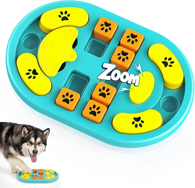 Dog Puzzle Toy, Interactive Enrichment Treat Food Puzzles, Blue | Mental & Brain Stimulation, Slow Feeder, For Smart Puppy Small Medium Large Dogs Cats