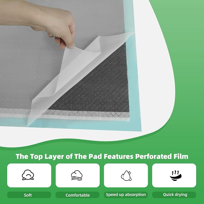 DEEP DEAR Activated Carbon Puppy Pads 30"x26" (40-Count), Charcoal Dog Pads Extra Large, Disposable XL Dog Pee Pads for Potty Training, Leak-Proof Pet Pads for Whelping Puppies, Kittens, Rabbits