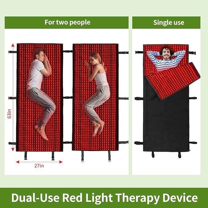 Red Light Therapy mat for Full Body, 660nm 850nm Infrared Light Therapy Mat with Timer,Full Body Red Light Therapy Device for Shoulder Waist Pain Relief 63''x27''