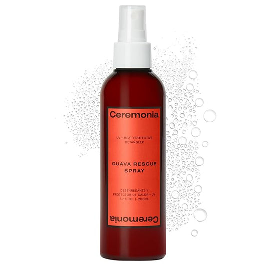 Ceremonia Guava Rescue Spray Superfruit Guava Detangler with UV & Heat Protection, 6.7 Fl Oz | 200 mL