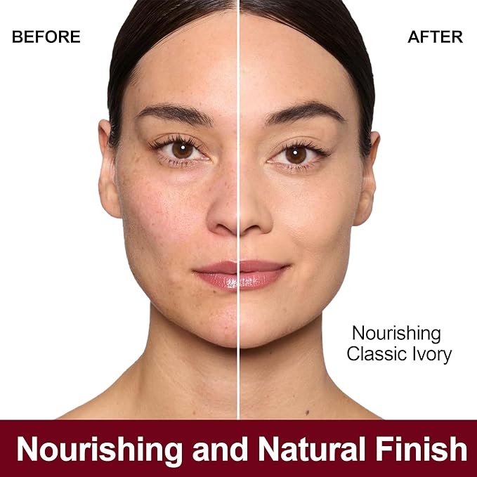 FV Dewy Liquid Foundation, Hydrating Smooth Formula & Lightweight, Longwear Medium-Full Coverage with Natural Finish, Waterproof Foundation for Dry/Combination Skin, 30g, Nourishing Classic Ivory