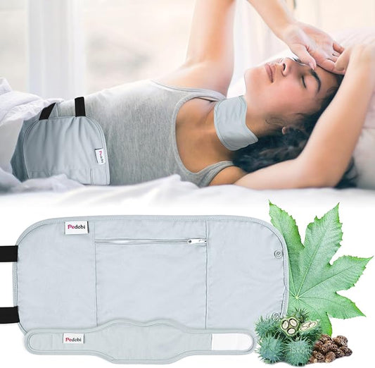 Castor Oil Pack Wrap Reusable Organic Castor Oil Pack for Liver Detox, Less Mess, Elastic Strap Soft Cotton Anti Oil Leak(Oil Not Include)