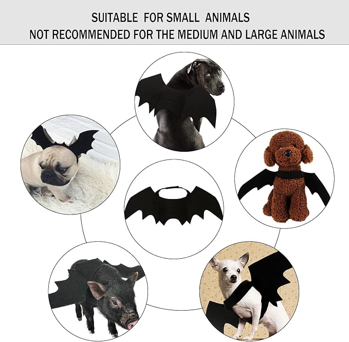 Halloween Pet Bat Wings Cat Dog Bat Costume Cute Black Cat Bat Wings Cosplay Puppy Cat Dress Up Accessories