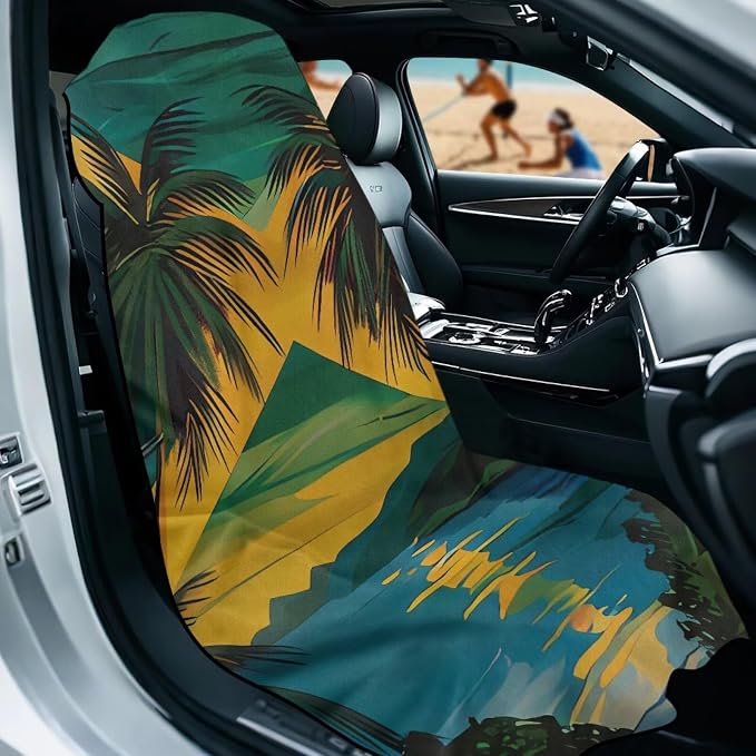 INSTANTARTS Jamaican Flag Island Car Seat Cover Protector Sweat Towel Multi-Functional Car Towel