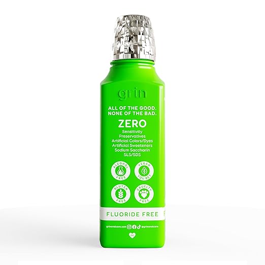 Grin Fresh Breath Oral Rinse, 16 Fl Oz, Fresh Breath Mouthwash, Super Mint Flavored, Alcohol-Free