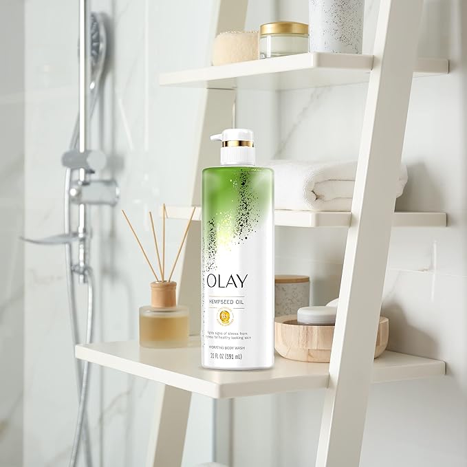 Olay Hydrating Body Wash for Women with Hempseed Oil and Vitamin B3, 20 fl oz (Pack of 4)