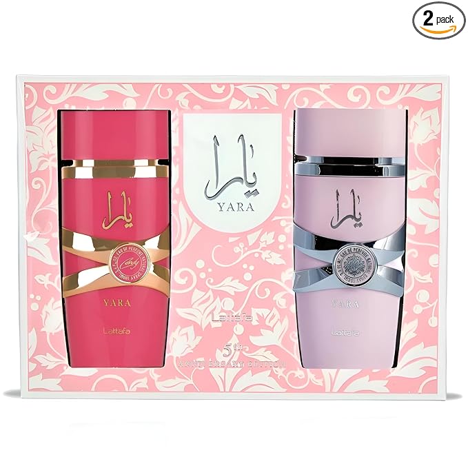 Lattafa 2 Piece Gift Set (Yara EDP 3.4 Fl Oz + Yara Candy EDP 3.4 Fl Oz)