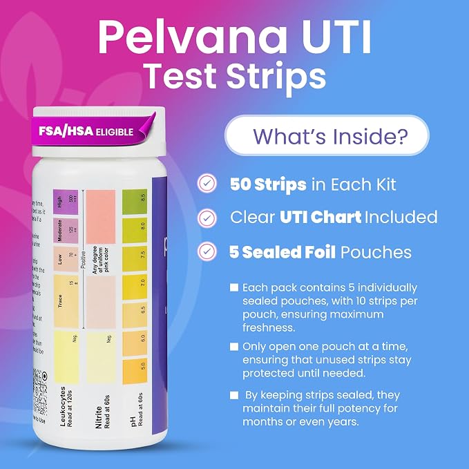 Pelvana Vaginal pH + UTI Tests - Differentiate Between BV and Yeast Infections + Urinary Tract Infection Monitoring - Easy-to-use at Home Testing Kit