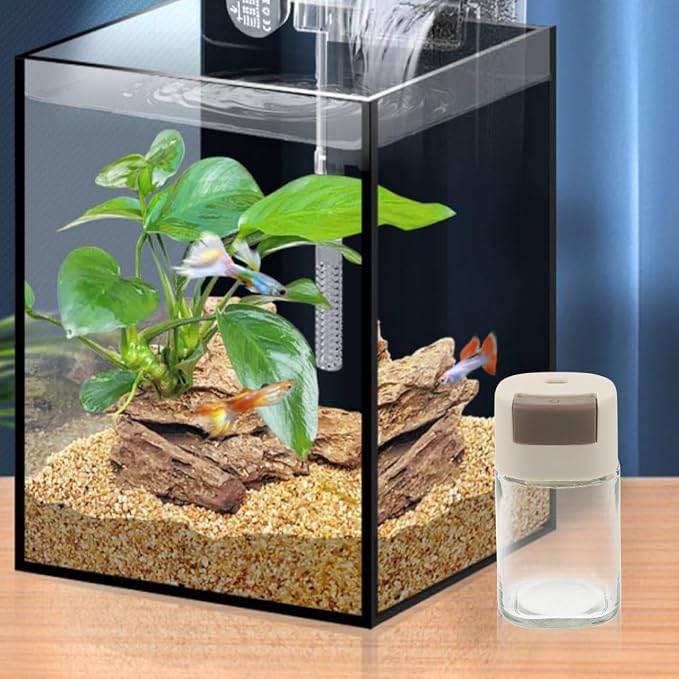 NOLITOY Manual Fish Food Dispenser Bottle, Angled Nozzle Squeeze Spot Feeder for Aquarium Targeted Feeding, Pet Food Storage for Betta Shrimp Turtles
