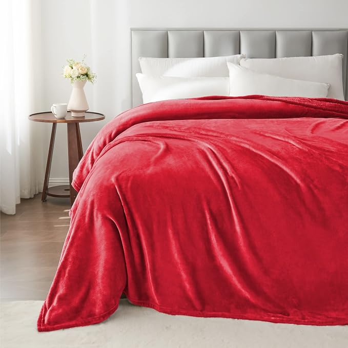 BEDELITE Fleece Blanket Soft Plush King Size Bed Blanket Red 108"x90" | Ultra Soft Fleece, Plush Microfiber, Lightweight Warmth, All Season Comfort, Fade Resistant, Machine Washable